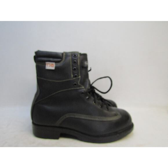 Mens Size 10 D Black Leather Lace Up Ankle Steel Toe Work Boots main image 10